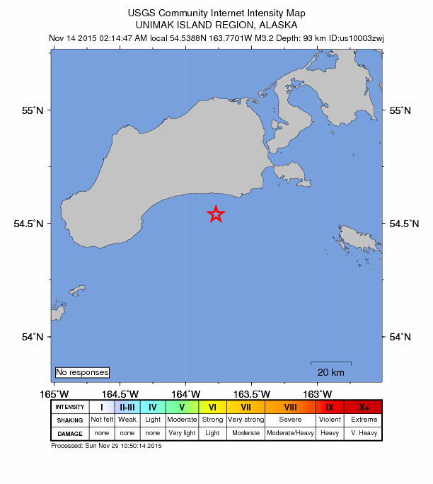 Did You Feel It? map: shaking reported by the public