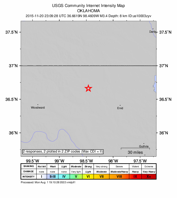 Did You Feel It? map: shaking reported by the public