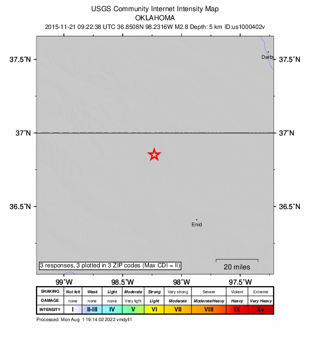 Did You Feel It? map: shaking reported by the public