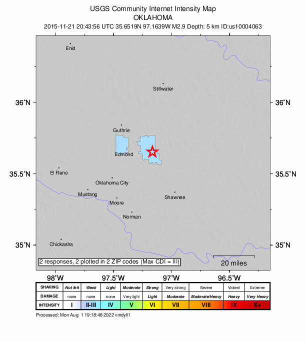 Did You Feel It? map: shaking reported by the public