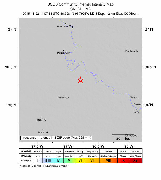 Did You Feel It? map: shaking reported by the public