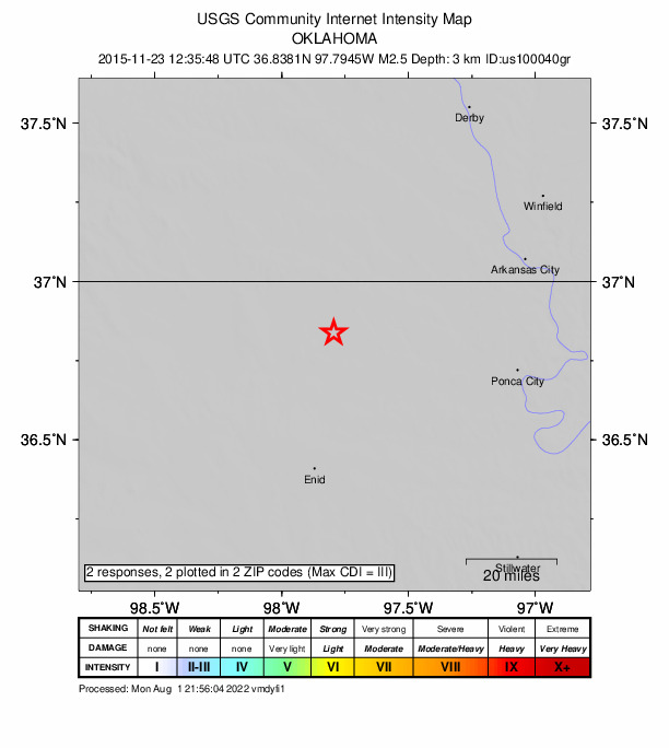 Did You Feel It? map: shaking reported by the public