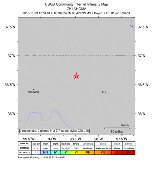 Did You Feel It? map: shaking reported by the public