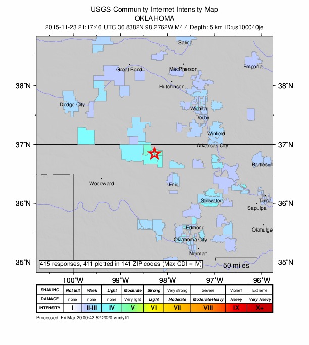 Did You Feel It? map: shaking reported by the public