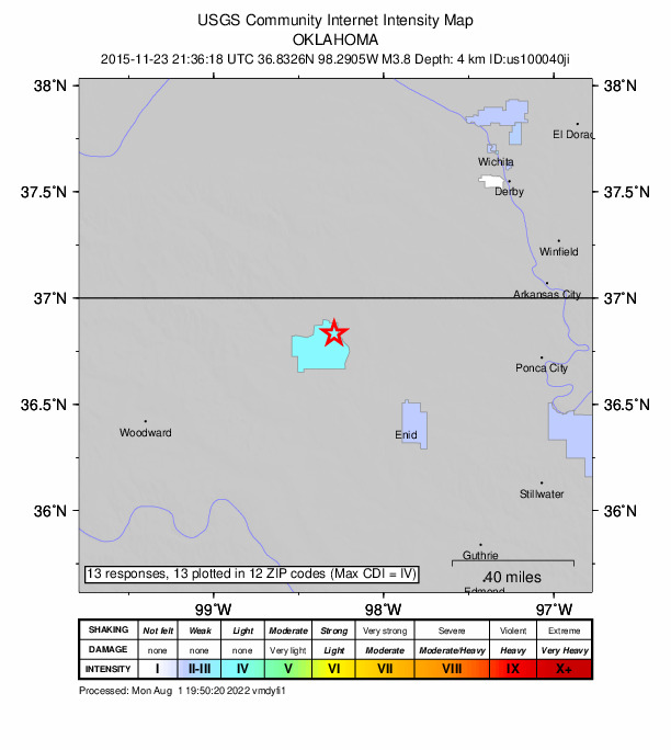 Did You Feel It? map: shaking reported by the public