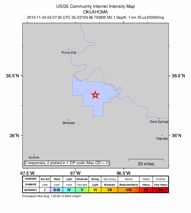 Did You Feel It? map: shaking reported by the public