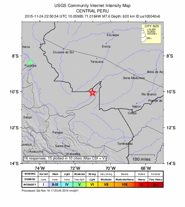Did You Feel It? map: shaking reported by the public