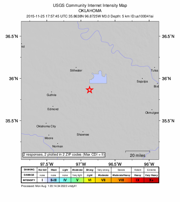 Did You Feel It? map: shaking reported by the public