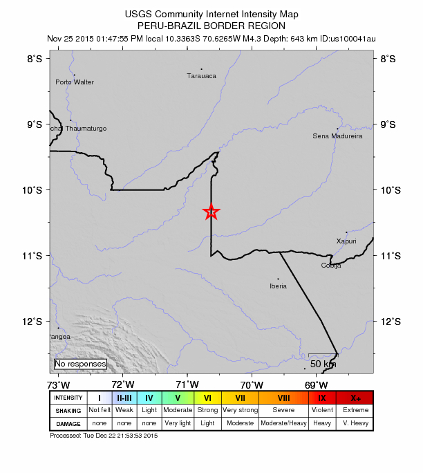 Did You Feel It? map: shaking reported by the public