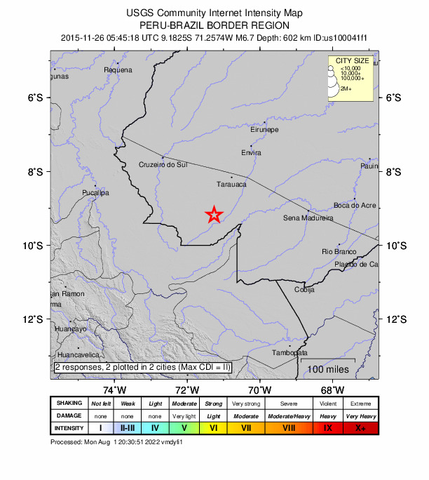 Did You Feel It? map: shaking reported by the public