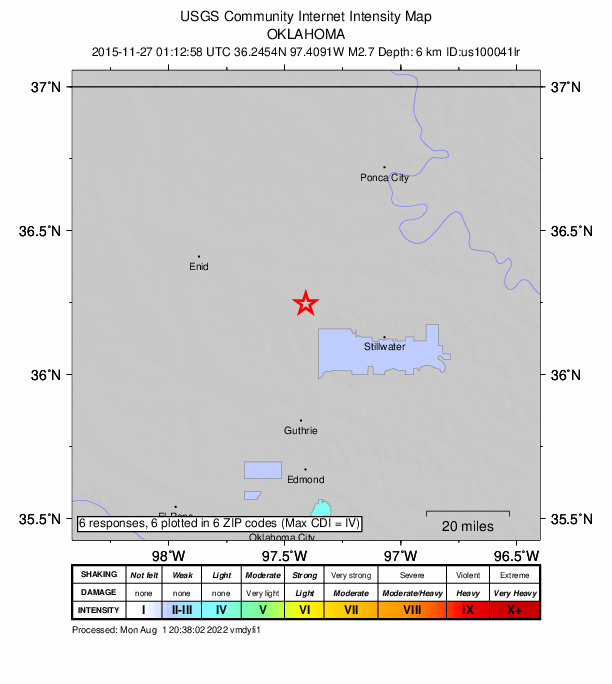 Did You Feel It? map: shaking reported by the public