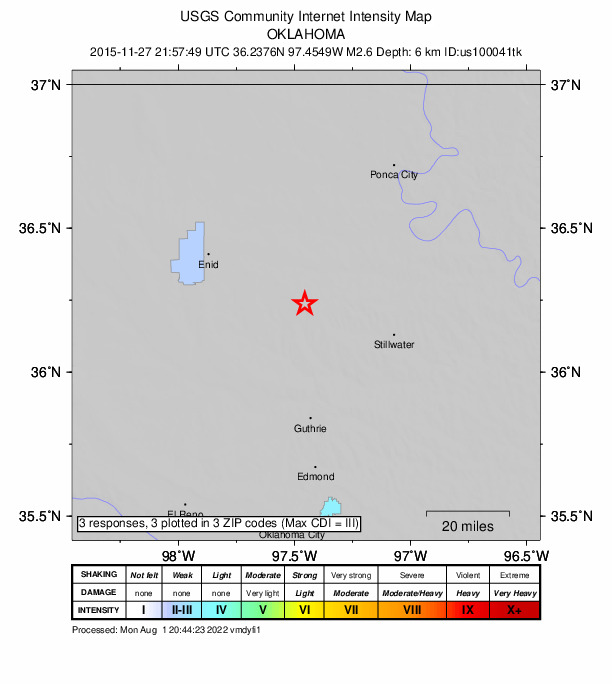 Did You Feel It? map: shaking reported by the public