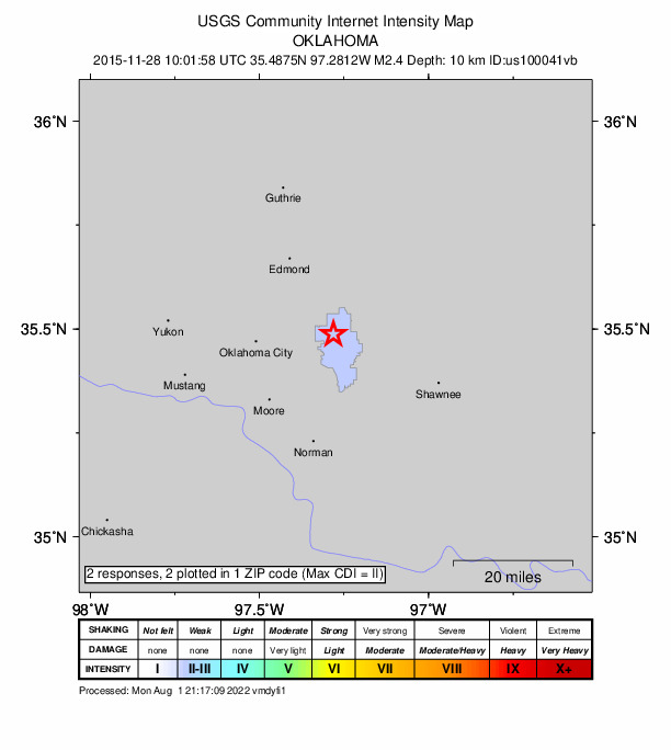 Did You Feel It? map: shaking reported by the public