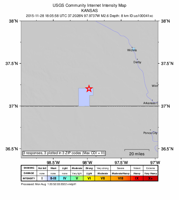 Did You Feel It? map: shaking reported by the public