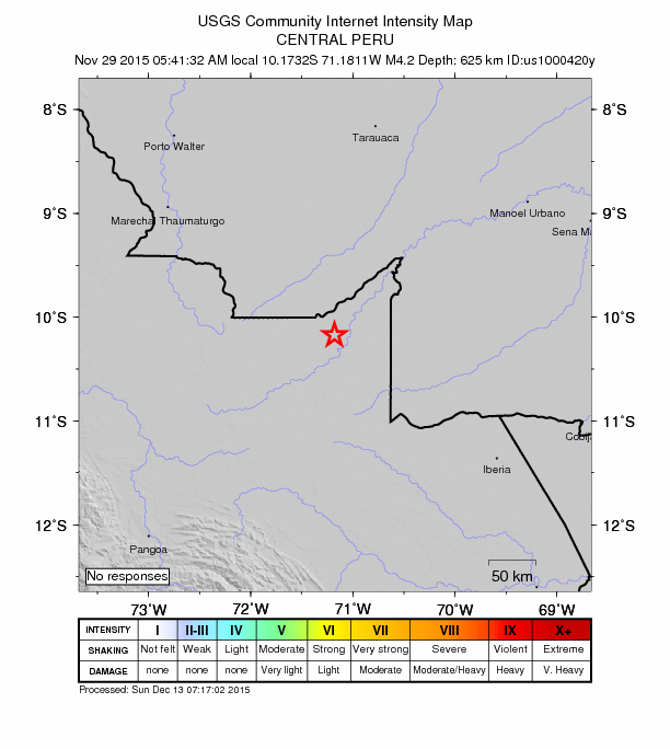 Did You Feel It? map: shaking reported by the public