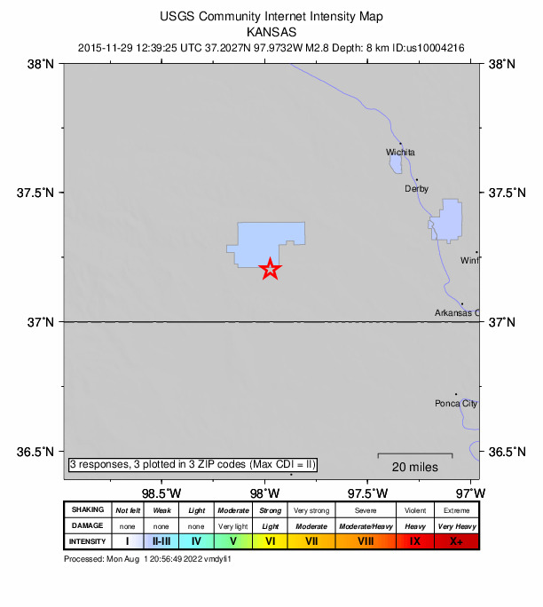 Did You Feel It? map: shaking reported by the public