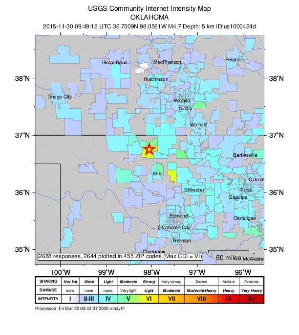 Did You Feel It? map: shaking reported by the public