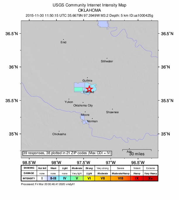 Did You Feel It? map: shaking reported by the public