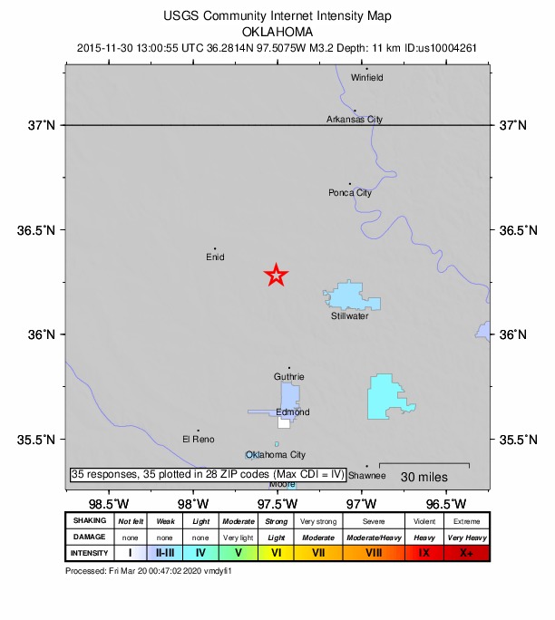 Did You Feel It? map: shaking reported by the public