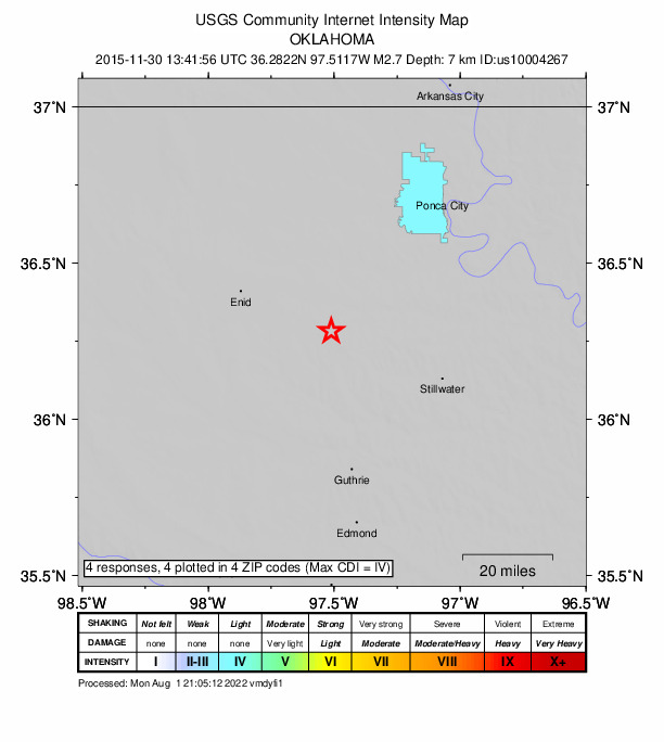 Did You Feel It? map: shaking reported by the public
