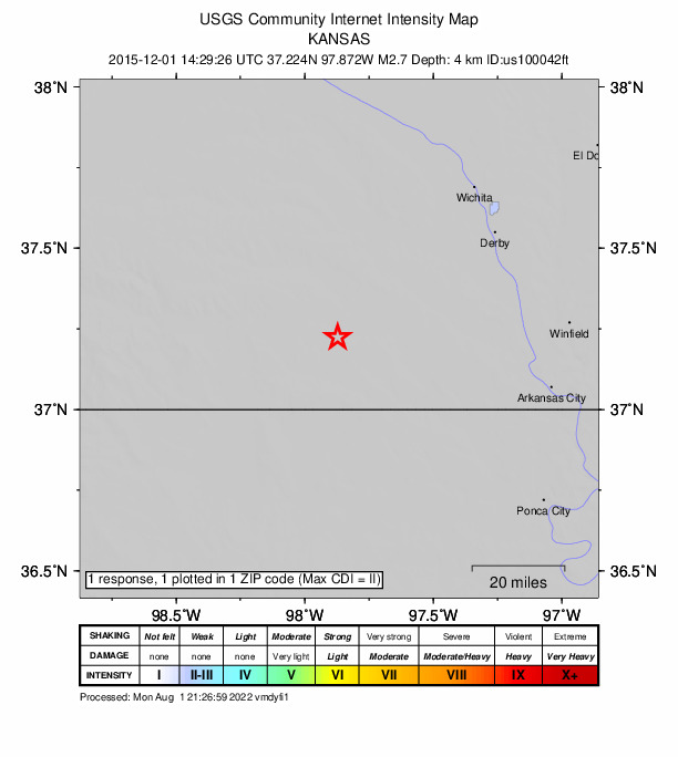 Did You Feel It? map: shaking reported by the public