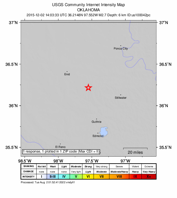 Did You Feel It? map: shaking reported by the public