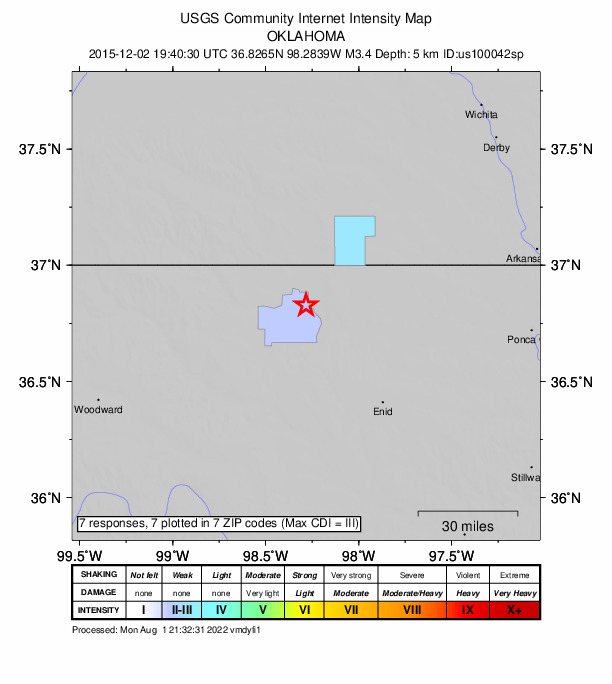 Did You Feel It? map: shaking reported by the public