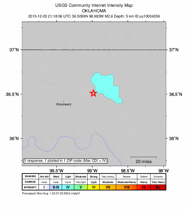 Did You Feel It? map: shaking reported by the public