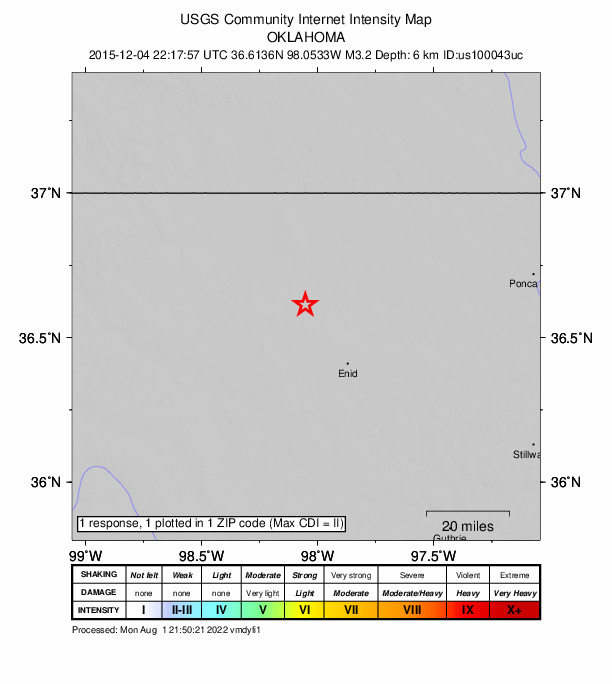 Did You Feel It? map: shaking reported by the public