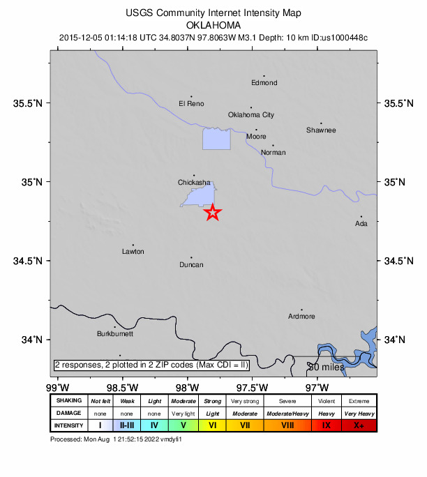 Did You Feel It? map: shaking reported by the public