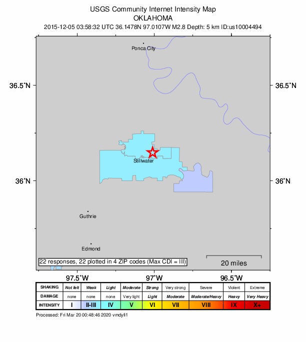 Did You Feel It? map: shaking reported by the public