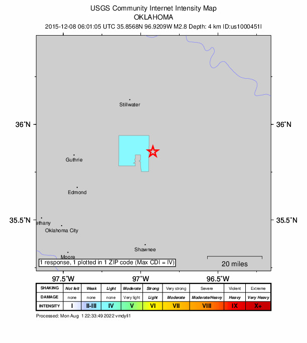 Did You Feel It? map: shaking reported by the public