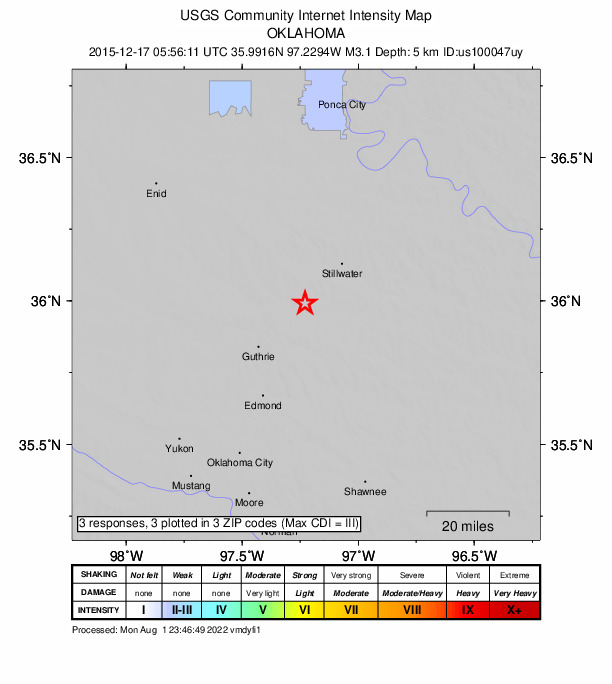 Did You Feel It? map: shaking reported by the public