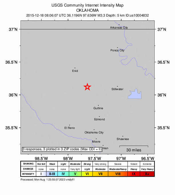 Did You Feel It? map: shaking reported by the public