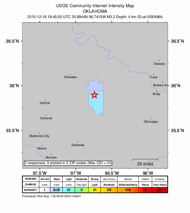 Did You Feel It? map: shaking reported by the public