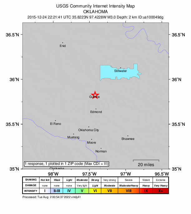 Did You Feel It? map: shaking reported by the public