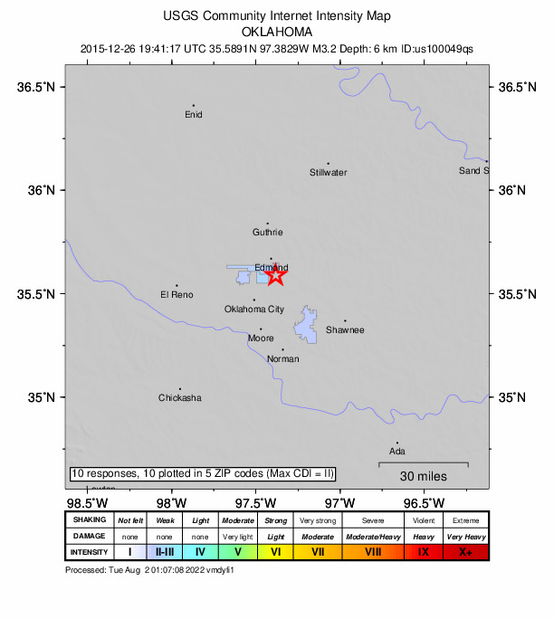 Did You Feel It? map: shaking reported by the public