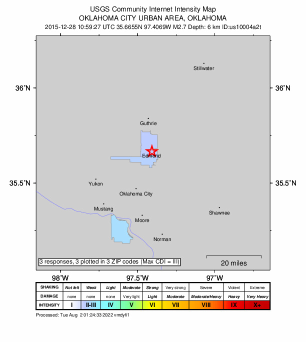 Did You Feel It? map: shaking reported by the public