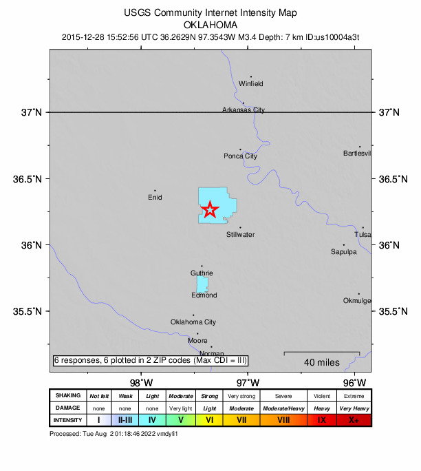 Did You Feel It? map: shaking reported by the public