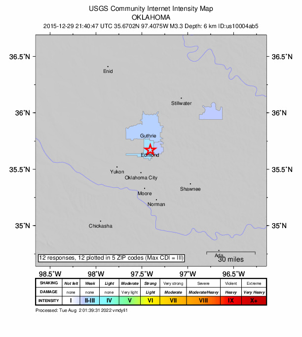 Did You Feel It? map: shaking reported by the public