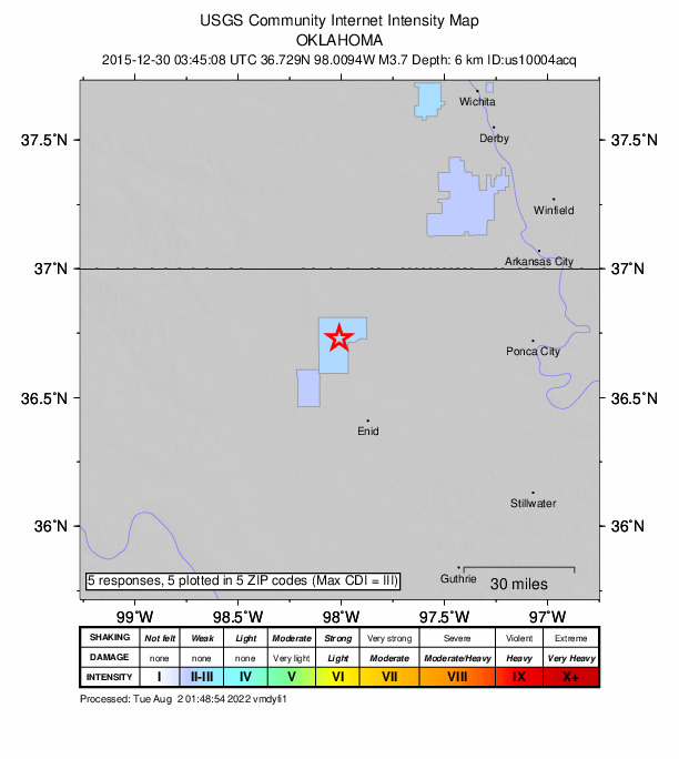Did You Feel It? map: shaking reported by the public