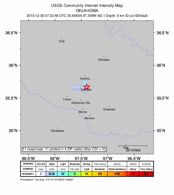 Did You Feel It? map: shaking reported by the public
