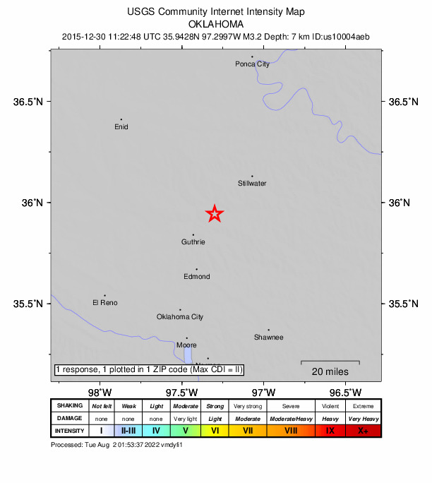 Did You Feel It? map: shaking reported by the public
