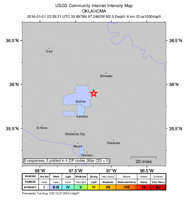 Did You Feel It? map: shaking reported by the public