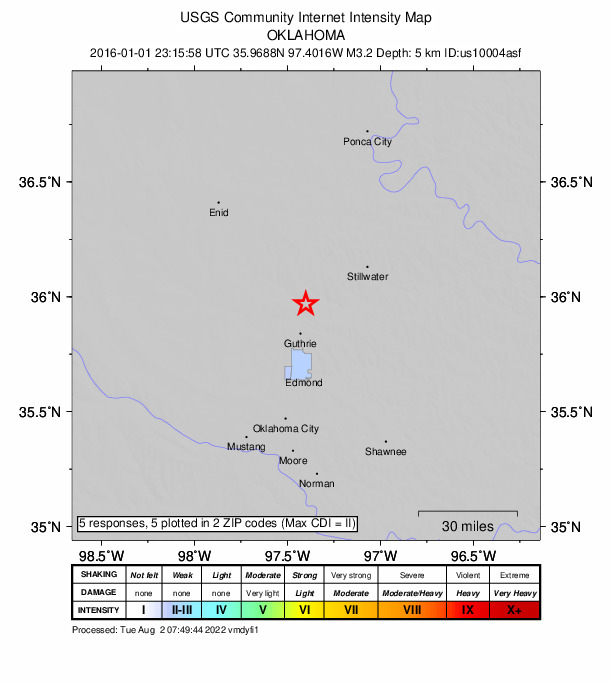 Did You Feel It? map: shaking reported by the public