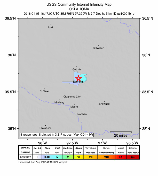 Did You Feel It? map: shaking reported by the public