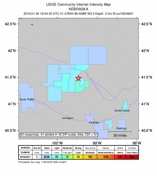 Did You Feel It? map: shaking reported by the public