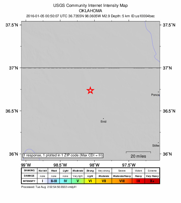 Did You Feel It? map: shaking reported by the public