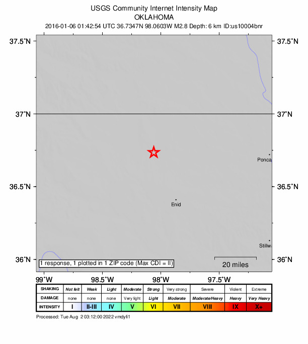 Did You Feel It? map: shaking reported by the public