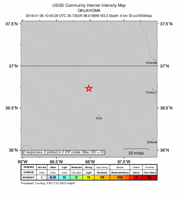 Did You Feel It? map: shaking reported by the public